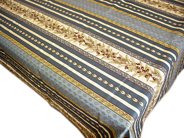 French non coated tablecloth (olives tamaris. blue) - Click Image to Close